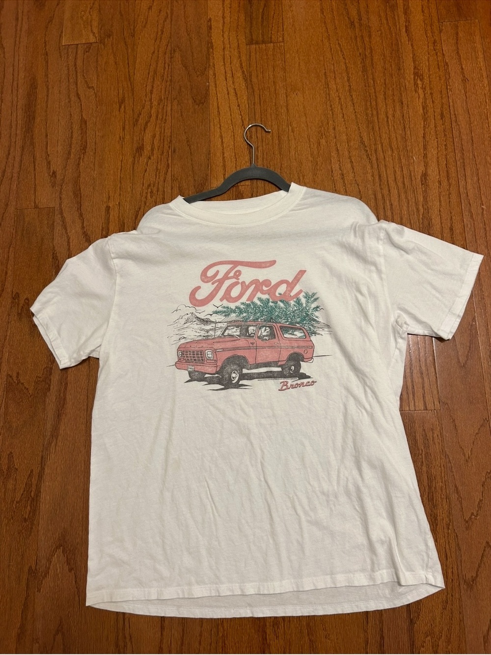 Rare Ford Bronco Graphic Tee Vintage Style White Cotton T-Shirt L - Picture 2 of 10